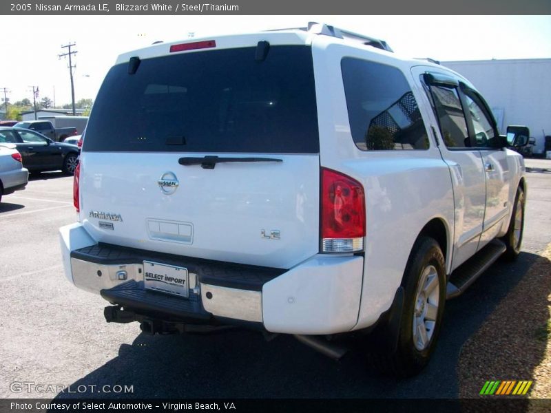 Blizzard White / Steel/Titanium 2005 Nissan Armada LE