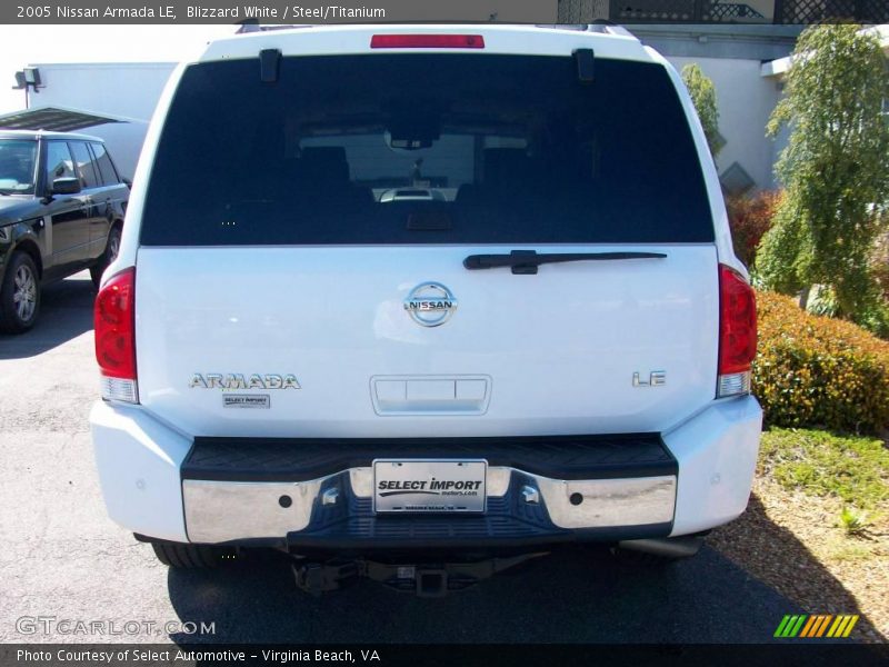Blizzard White / Steel/Titanium 2005 Nissan Armada LE