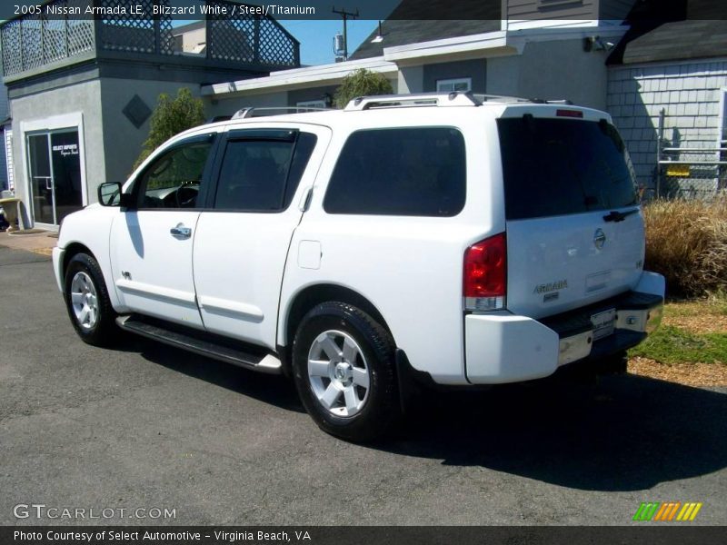 Blizzard White / Steel/Titanium 2005 Nissan Armada LE