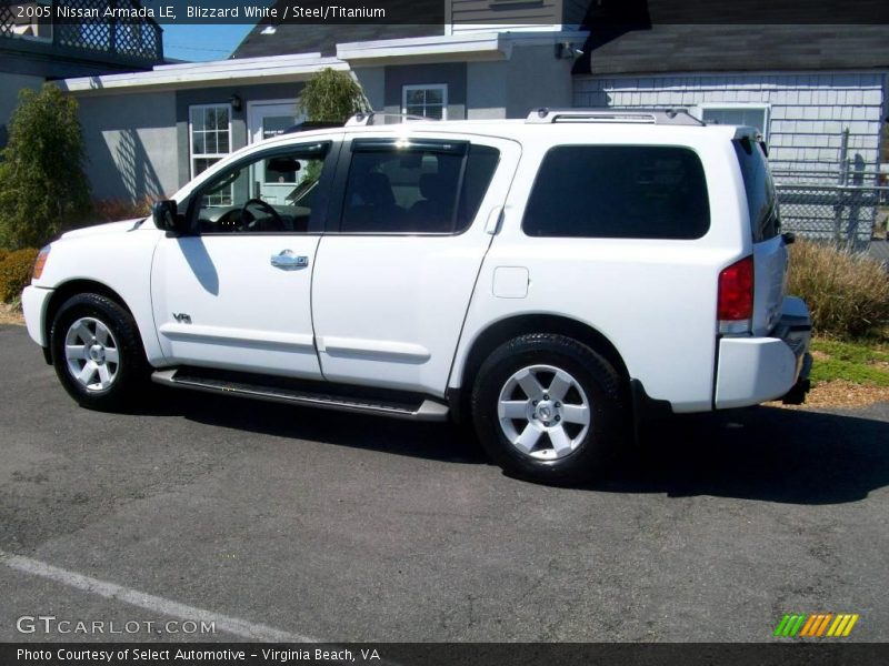 Blizzard White / Steel/Titanium 2005 Nissan Armada LE