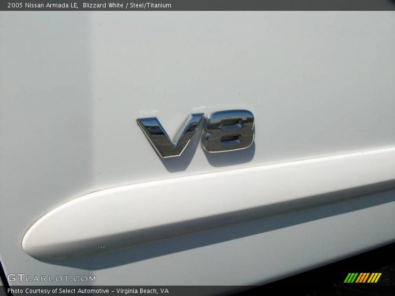 Blizzard White / Steel/Titanium 2005 Nissan Armada LE