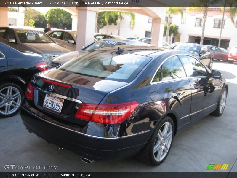 Capri Blue Metallic / Almond Beige 2010 Mercedes-Benz E 350 Coupe