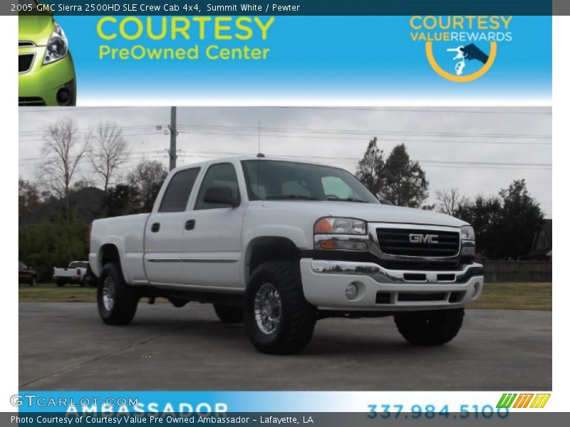 Summit White / Pewter 2005 GMC Sierra 2500HD SLE Crew Cab 4x4