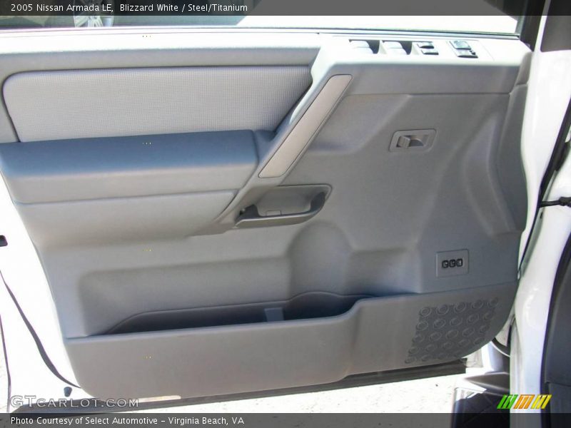 Blizzard White / Steel/Titanium 2005 Nissan Armada LE