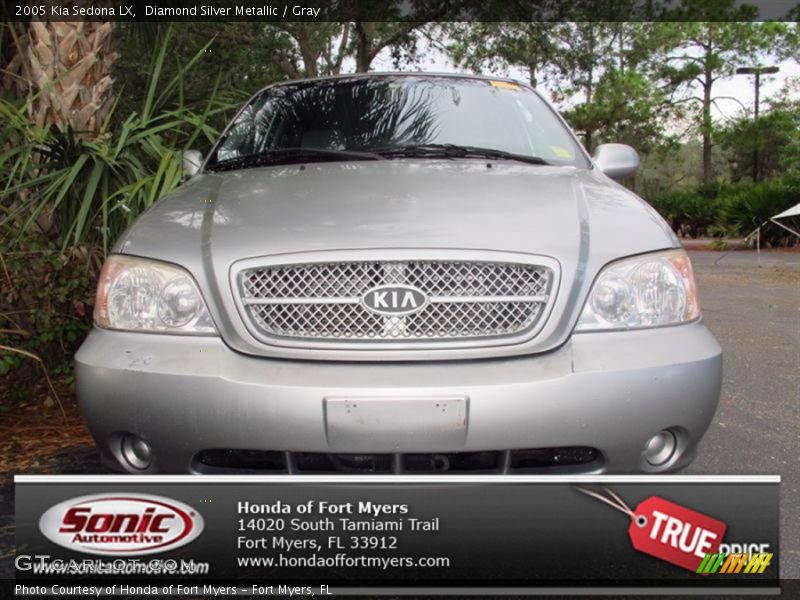 Diamond Silver Metallic / Gray 2005 Kia Sedona LX