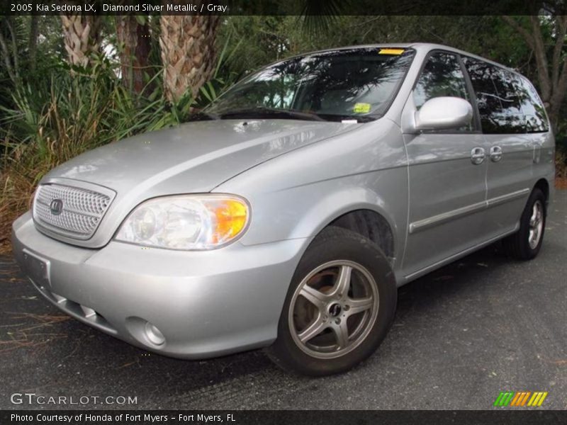 Diamond Silver Metallic / Gray 2005 Kia Sedona LX