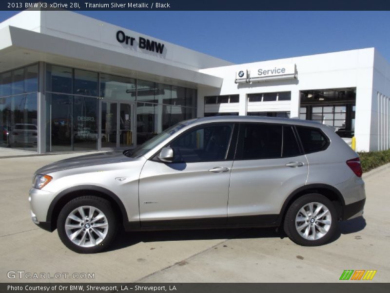 Titanium Silver Metallic / Black 2013 BMW X3 xDrive 28i