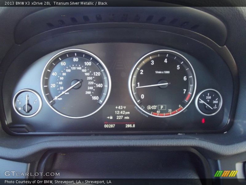 Titanium Silver Metallic / Black 2013 BMW X3 xDrive 28i