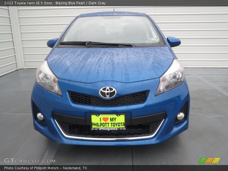 Blazing Blue Pearl / Dark Gray 2013 Toyota Yaris SE 5 Door