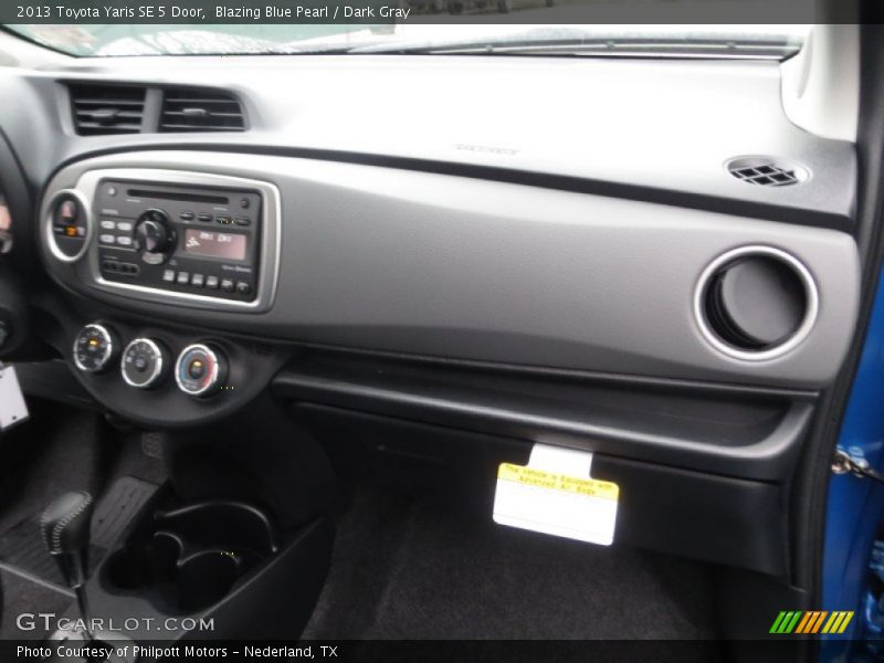 Blazing Blue Pearl / Dark Gray 2013 Toyota Yaris SE 5 Door