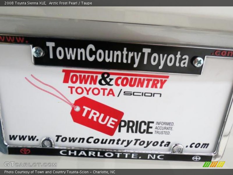 Arctic Frost Pearl / Taupe 2008 Toyota Sienna XLE