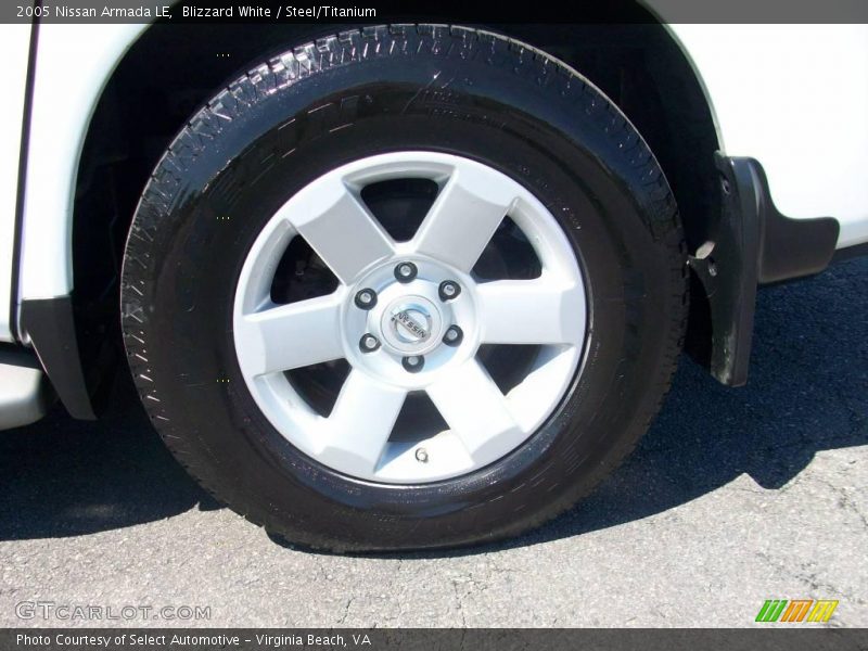 Blizzard White / Steel/Titanium 2005 Nissan Armada LE