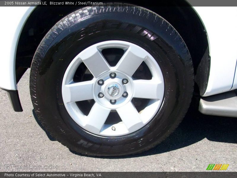 Blizzard White / Steel/Titanium 2005 Nissan Armada LE