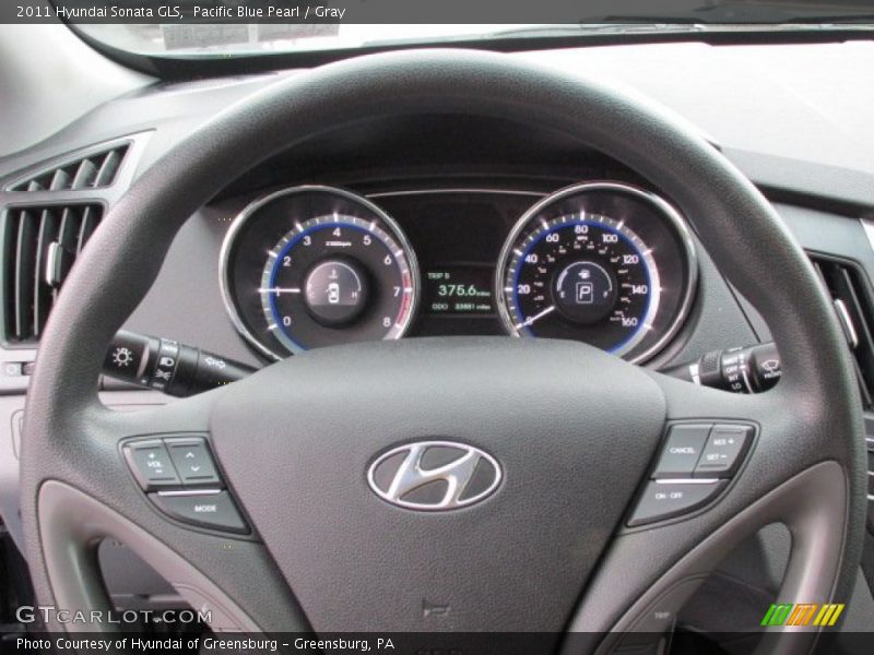 Pacific Blue Pearl / Gray 2011 Hyundai Sonata GLS