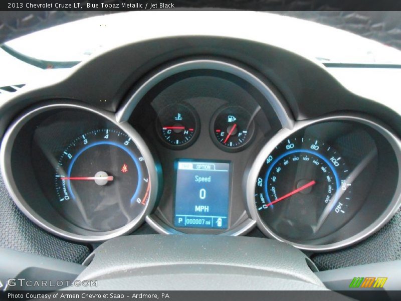 Blue Topaz Metallic / Jet Black 2013 Chevrolet Cruze LT