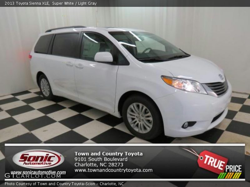 Super White / Light Gray 2013 Toyota Sienna XLE
