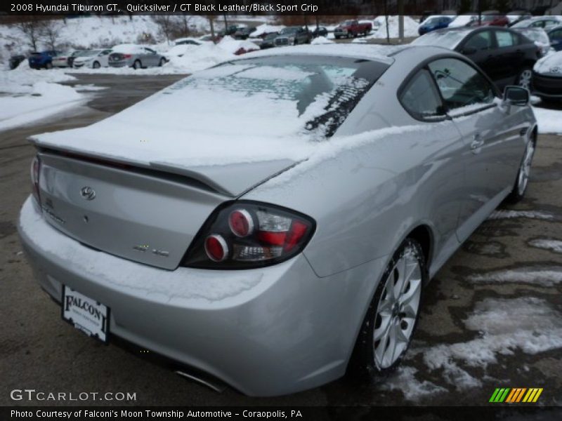 Quicksilver / GT Black Leather/Black Sport Grip 2008 Hyundai Tiburon GT