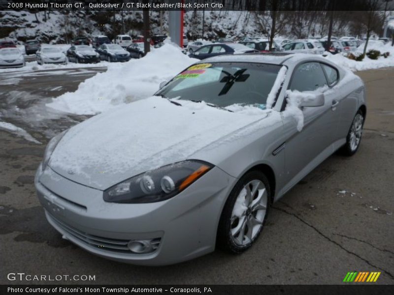 Quicksilver / GT Black Leather/Black Sport Grip 2008 Hyundai Tiburon GT