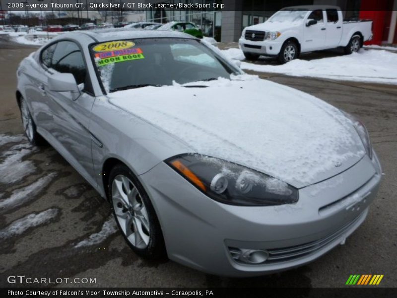 Quicksilver / GT Black Leather/Black Sport Grip 2008 Hyundai Tiburon GT