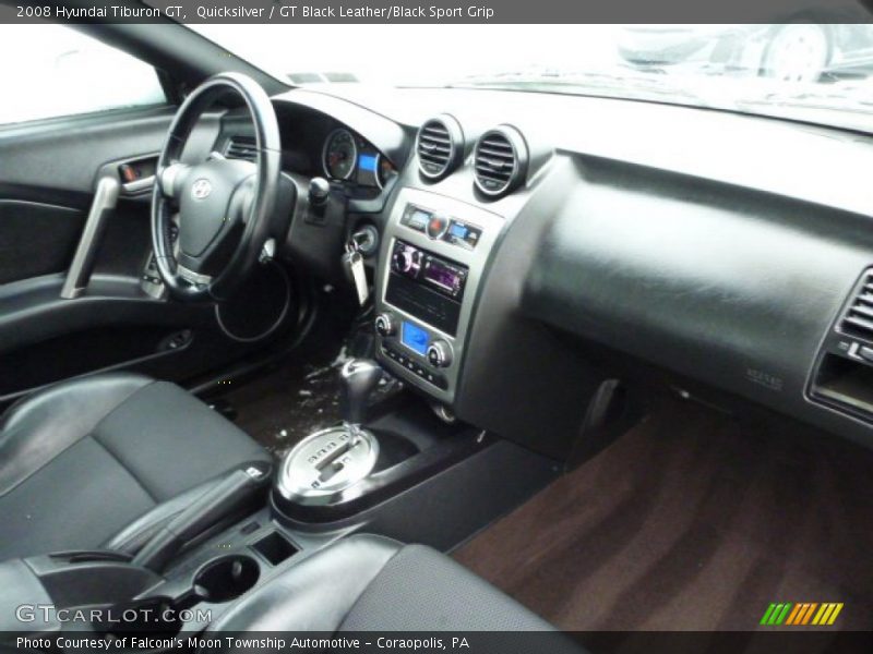 Quicksilver / GT Black Leather/Black Sport Grip 2008 Hyundai Tiburon GT