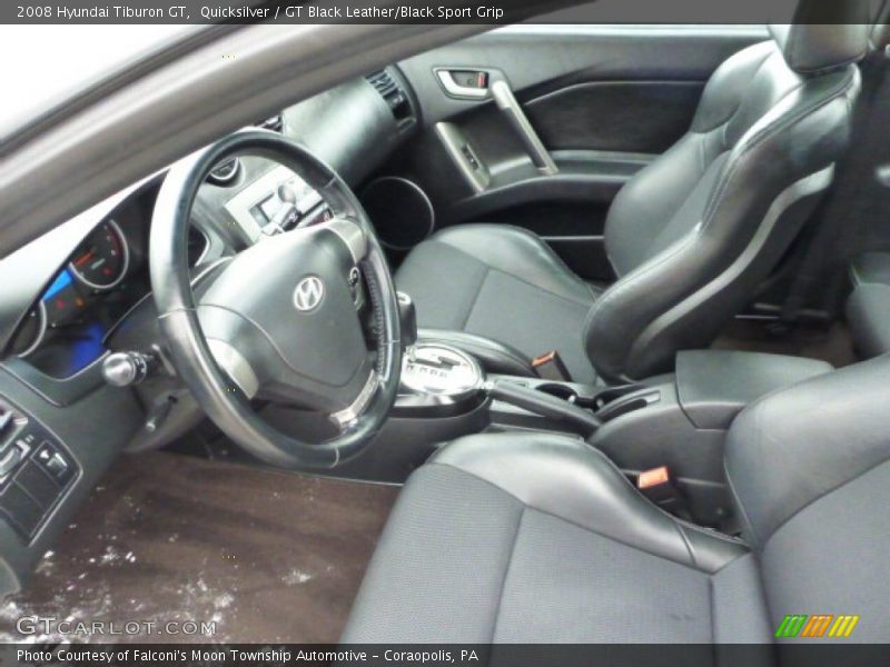 Quicksilver / GT Black Leather/Black Sport Grip 2008 Hyundai Tiburon GT
