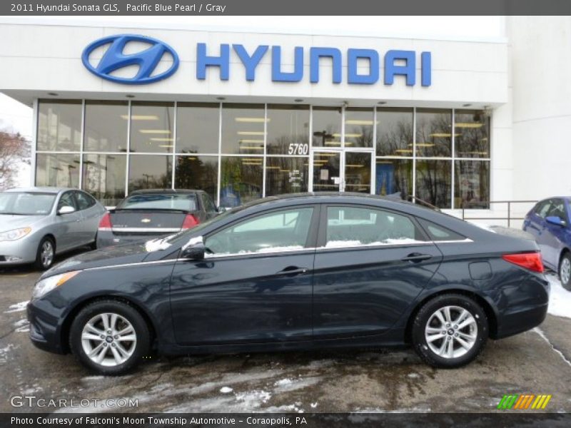 Pacific Blue Pearl / Gray 2011 Hyundai Sonata GLS