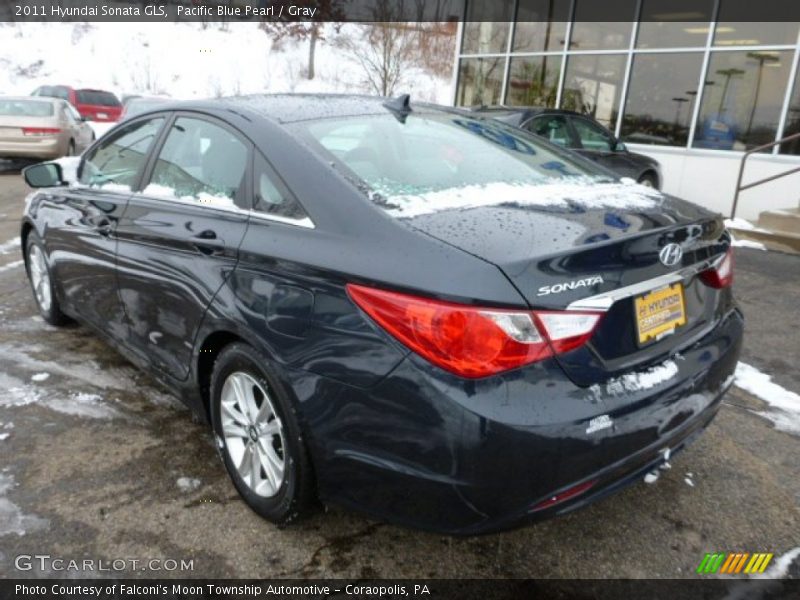 Pacific Blue Pearl / Gray 2011 Hyundai Sonata GLS