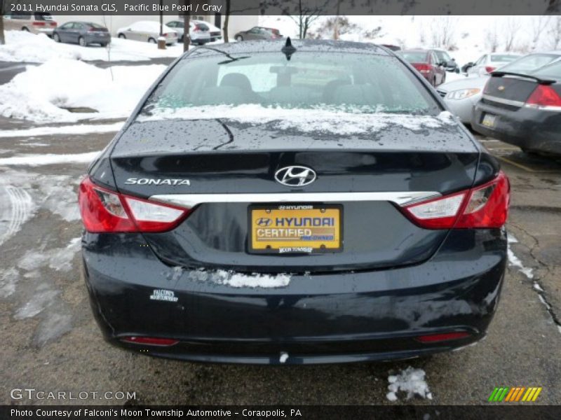 Pacific Blue Pearl / Gray 2011 Hyundai Sonata GLS