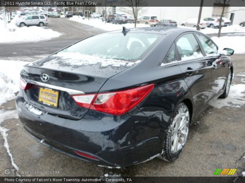 Pacific Blue Pearl / Gray 2011 Hyundai Sonata GLS