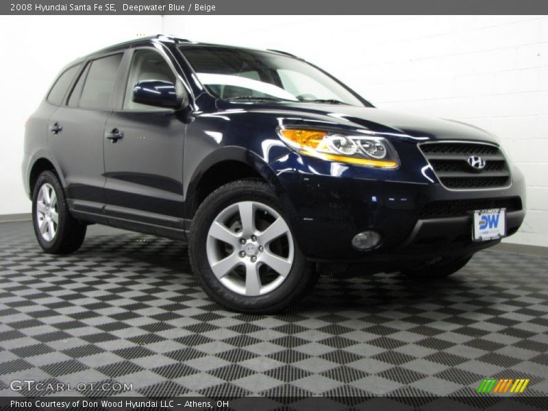 Deepwater Blue / Beige 2008 Hyundai Santa Fe SE