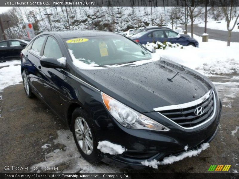 Pacific Blue Pearl / Gray 2011 Hyundai Sonata GLS