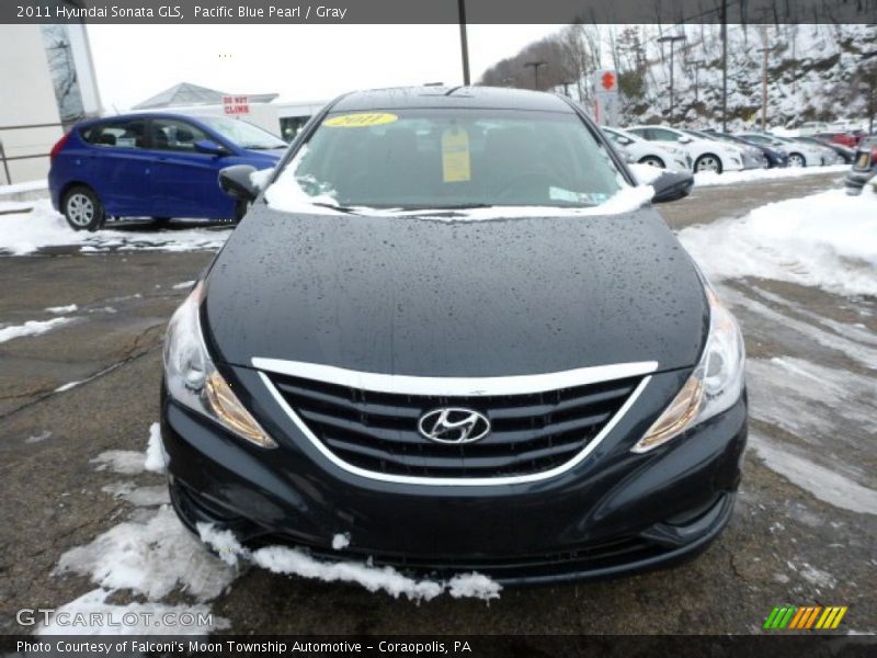 Pacific Blue Pearl / Gray 2011 Hyundai Sonata GLS
