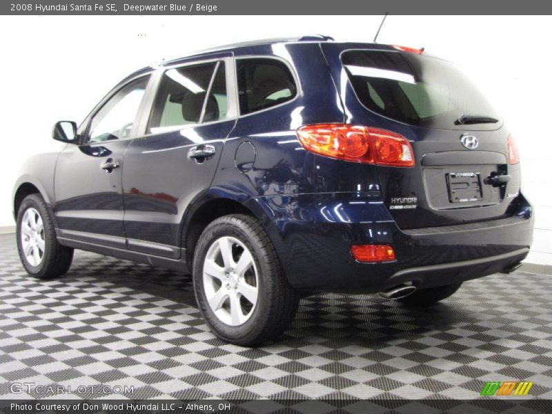 Deepwater Blue / Beige 2008 Hyundai Santa Fe SE