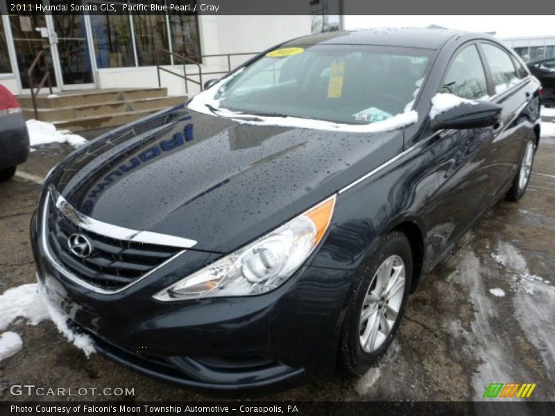Pacific Blue Pearl / Gray 2011 Hyundai Sonata GLS