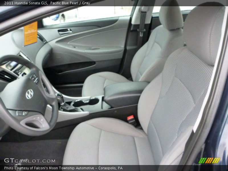 Pacific Blue Pearl / Gray 2011 Hyundai Sonata GLS