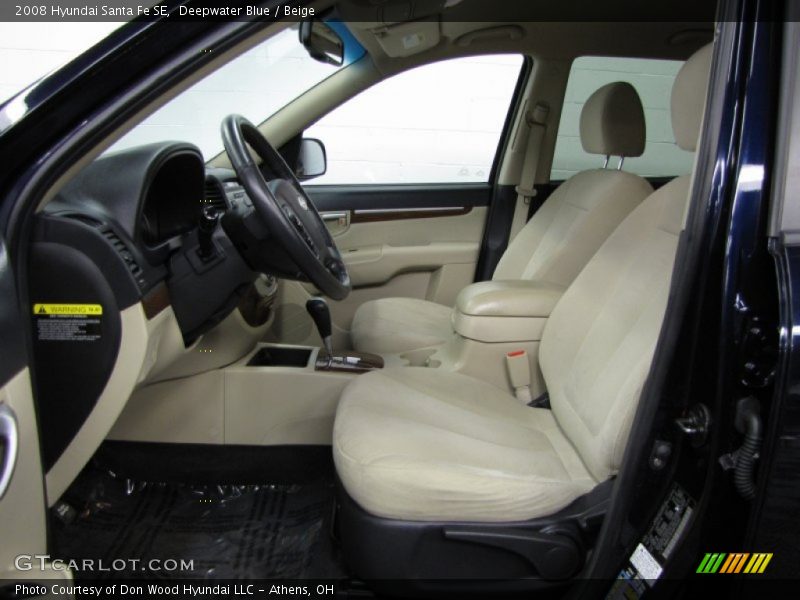 Front Seat of 2008 Santa Fe SE