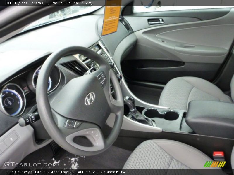 Pacific Blue Pearl / Gray 2011 Hyundai Sonata GLS