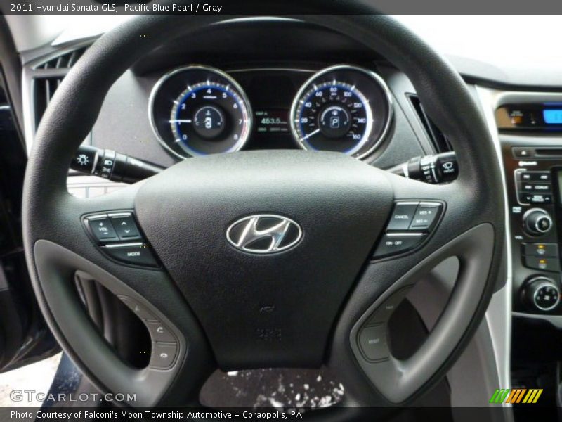 Pacific Blue Pearl / Gray 2011 Hyundai Sonata GLS