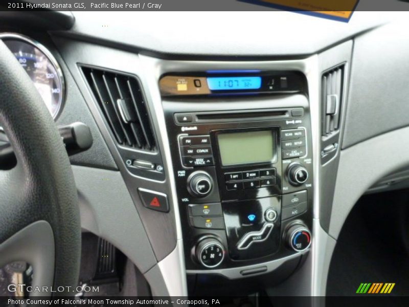 Pacific Blue Pearl / Gray 2011 Hyundai Sonata GLS