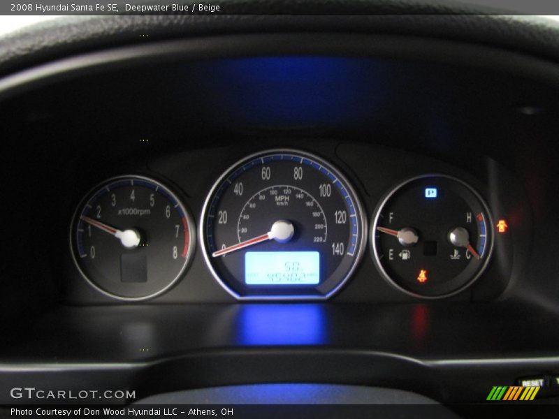 Deepwater Blue / Beige 2008 Hyundai Santa Fe SE