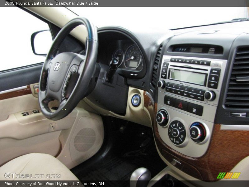 Deepwater Blue / Beige 2008 Hyundai Santa Fe SE