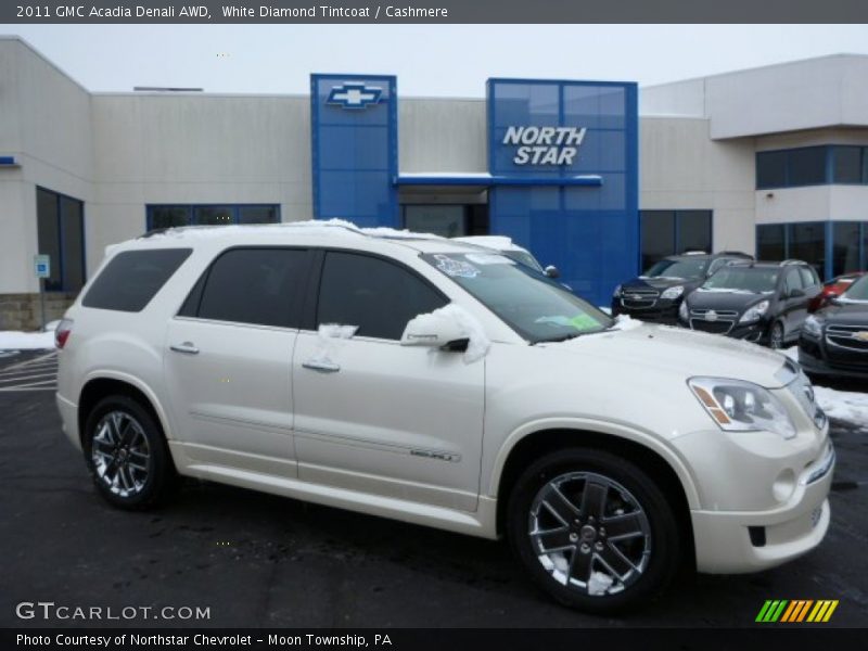 White Diamond Tintcoat / Cashmere 2011 GMC Acadia Denali AWD