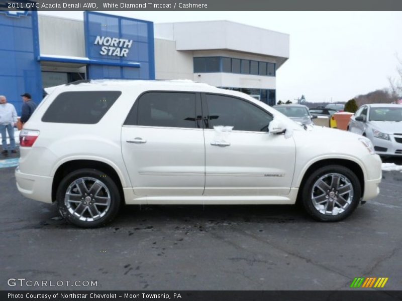 White Diamond Tintcoat / Cashmere 2011 GMC Acadia Denali AWD