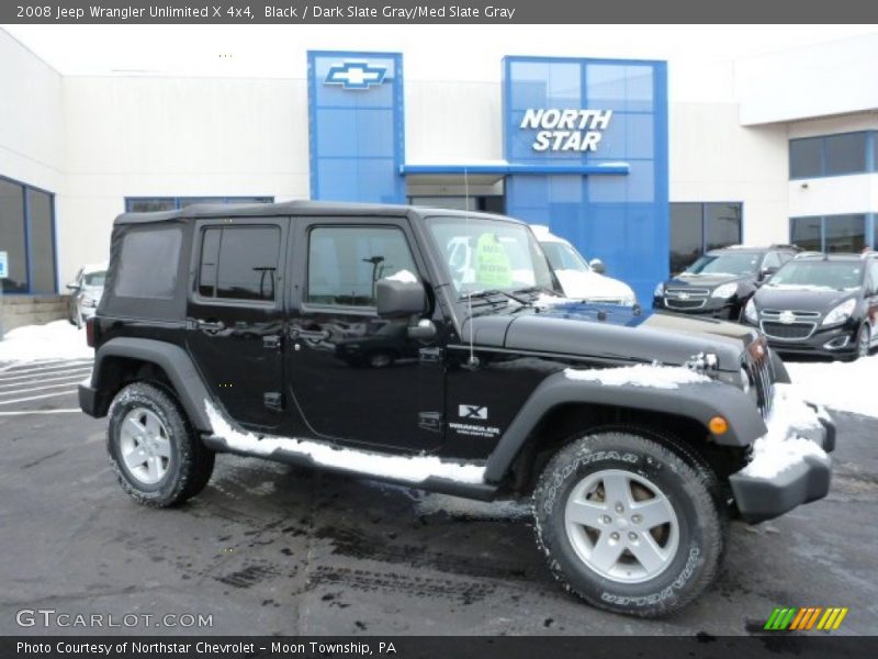 Black / Dark Slate Gray/Med Slate Gray 2008 Jeep Wrangler Unlimited X 4x4
