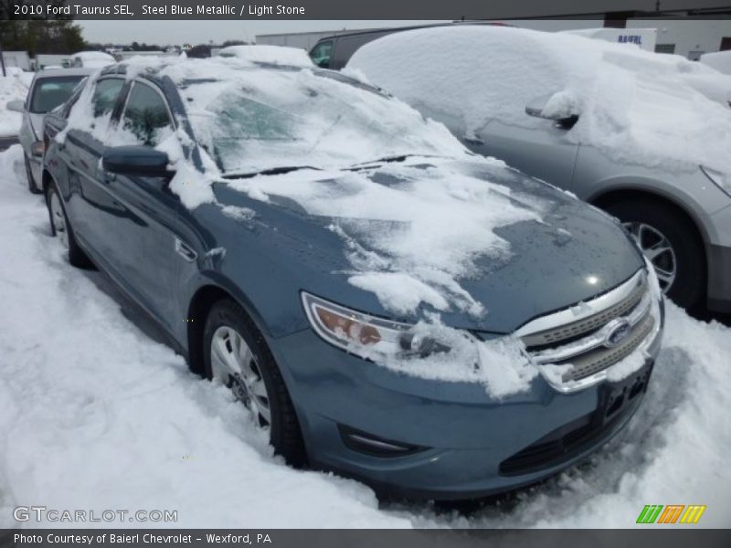 Steel Blue Metallic / Light Stone 2010 Ford Taurus SEL