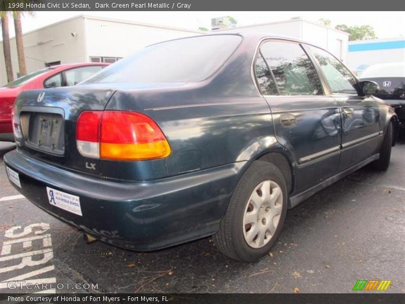 Dark Green Pearl Metallic / Gray 1998 Honda Civic LX Sedan