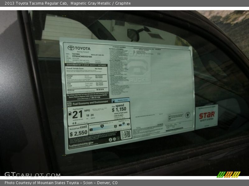 Magnetic Gray Metallic / Graphite 2013 Toyota Tacoma Regular Cab