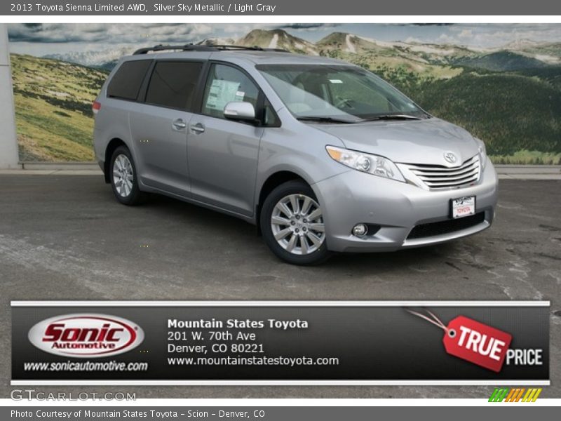 Silver Sky Metallic / Light Gray 2013 Toyota Sienna Limited AWD