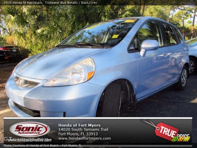 Tidewater Blue Metallic / Black/Grey 2008 Honda Fit Hatchback