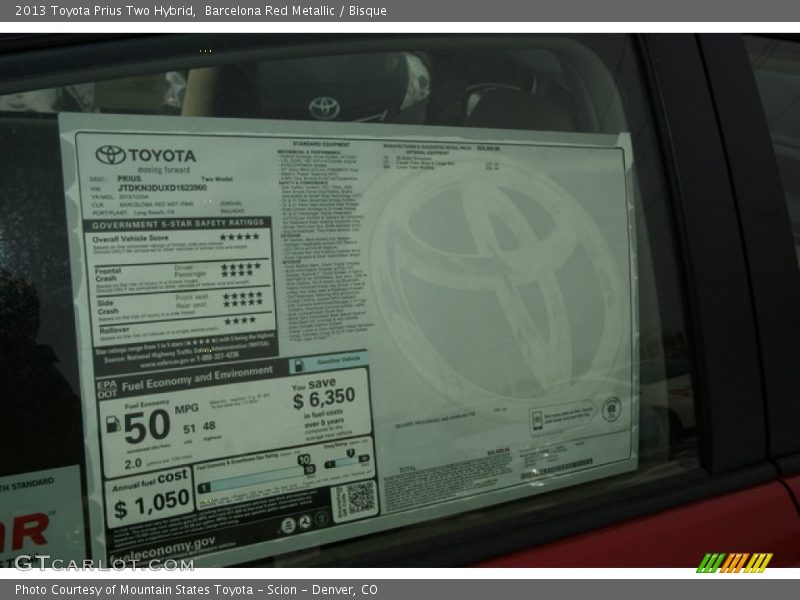 Barcelona Red Metallic / Bisque 2013 Toyota Prius Two Hybrid